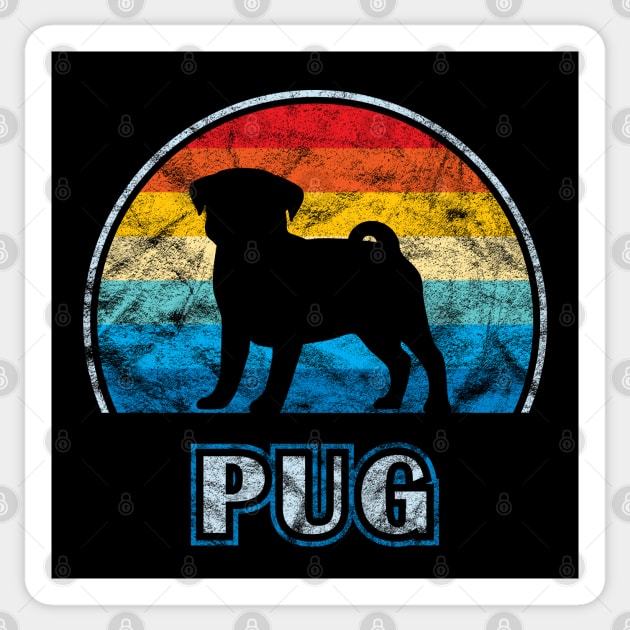 Pug Vintage Design Dog Sticker by millersye